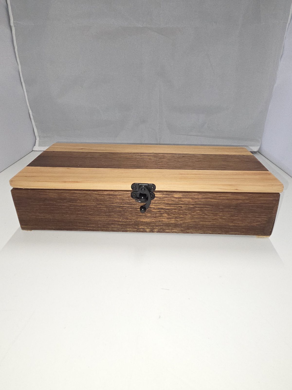 Striped pine jewellery box