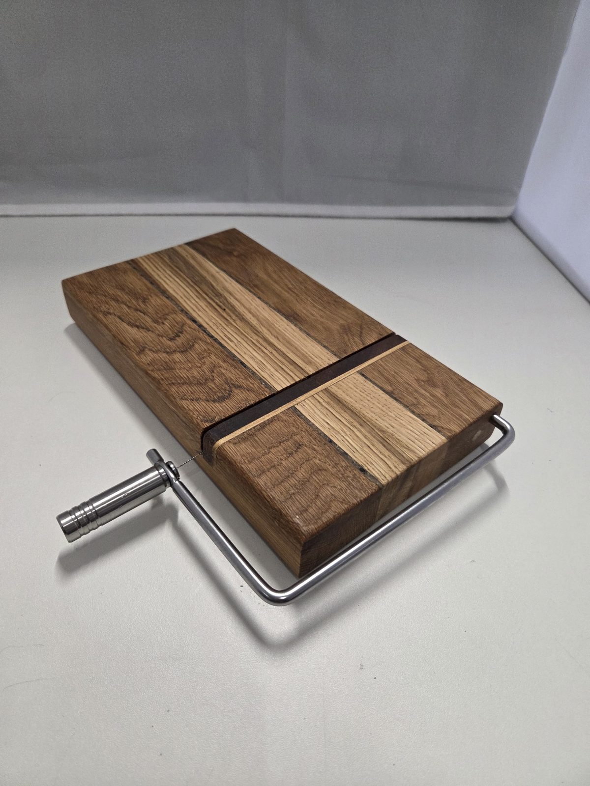 Oak cheese board with wire slicer