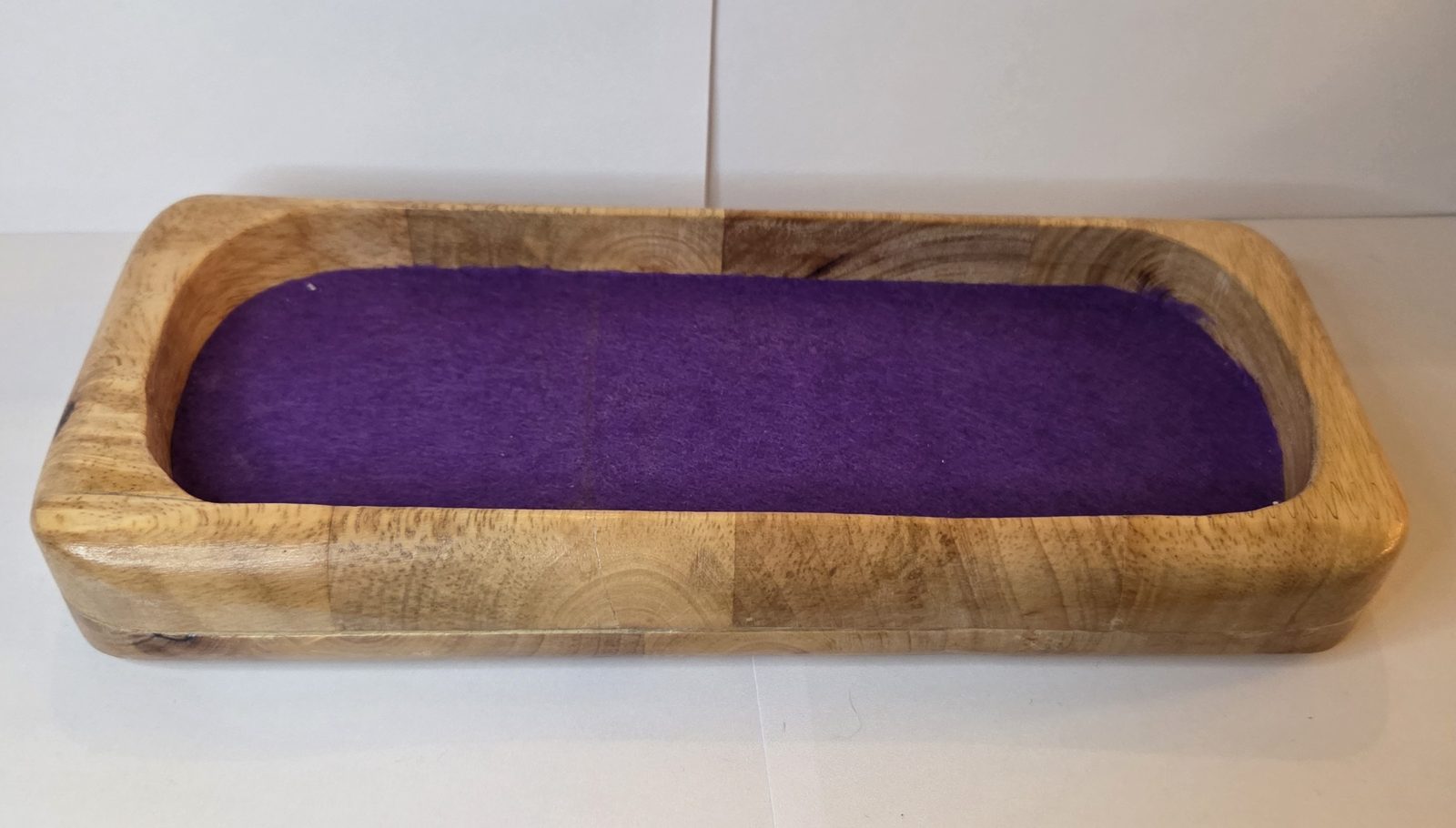 Long oak jewellery tray
